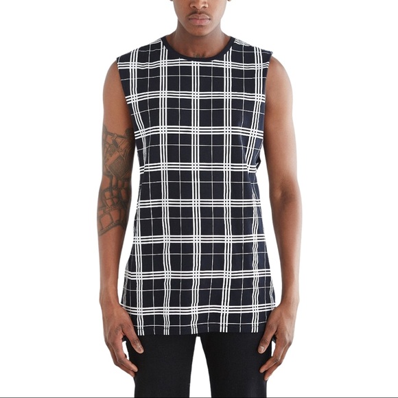 Zanerobe Black and White Longline Plaid Tank Top - Picture 10 of 10